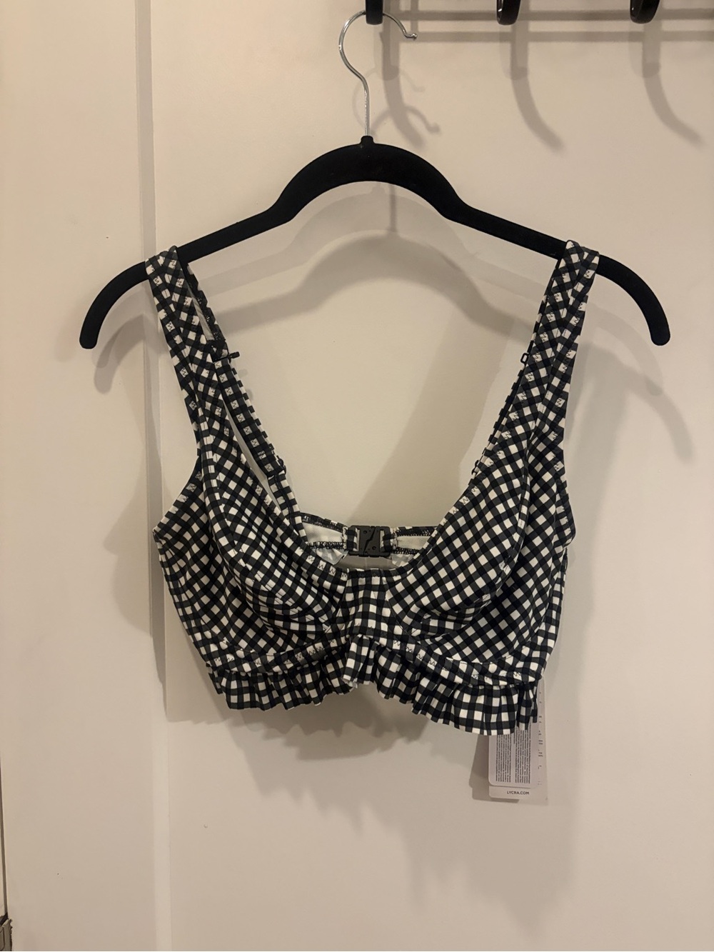 NWT Gingham swimsuit Top 32DDD - Black & White